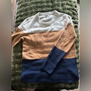 J. Crew Women's Colorblock Sweater - Cream, Tan, and Blue